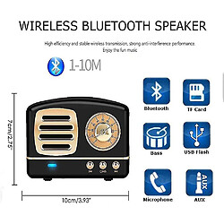 Avis Universal Conférencier Bluetooth rétro portable YH-MinI, style classique à l'ancienne, haut-parleur stéréo de subwoofer, microphone intégré, appel mains libres (noir)