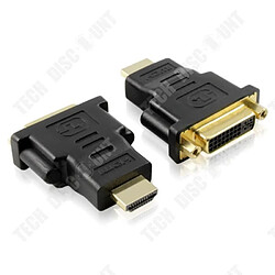 Tech Discount TD® Adaptateur DVI vers HDMI femelle-mâle Convertisseur DVI vers HDMI Adaptateur bidirectionnel Port 1080P Câble HD