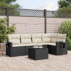 Maison Chic Salon de jardin 6 pcs avec coussins | Ensemble de Table et chaises | Mobilier d'Extérieur noir résine tressée -GKD58705