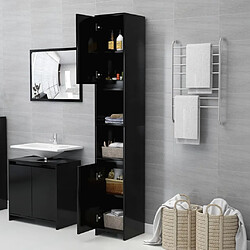 Avis Maison Chic Armoire de salle de bain,Meuble de rangement,Meuble haut Noir 30x30x183,5 cm Aggloméré -GKD936805