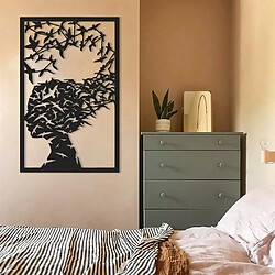 Avis DEKORY Cybèle Décoration Murale en métal, Silhouette de Femme et Oiseaux - 45x70 cm