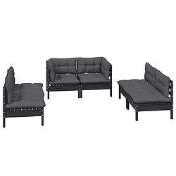 Avis Maison Chic Salon de jardin 6 pcs + coussins - Mobilier/Meubles de jardin - Table et chaises d'extérieur Bois de pin massif -MN22357