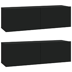 Avis Maison Chic Ensemble de meubles TV 4 pcs | Banc TV Moderne pour salon | Meuble de Rangement - Noir Bois d'ingénierie -MN67161