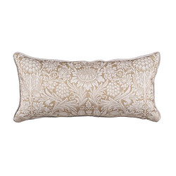 BigBuy Home Coussin Flowers Beige Fleurs 60 x 10 x 30 cm