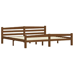 Maison Chic Lit adulte - Lit simple Cadre de lit,Structure du lit Contemporain Marron miel Bois de pin massif 200x200 cm -MN13540