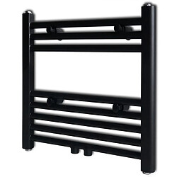 vidaXL Sèche-serviettes eau chaude à rails droits noir 480 x 480 mm