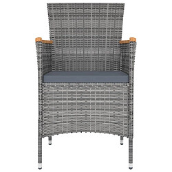 Avis Maison Chic Lot de 4 Chaises de salle à manger de jardin - Fauteuil d'extérieur Résine tressée Gris -MN33905