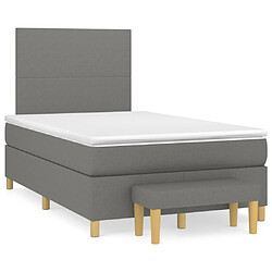 Maison Chic Lit Adulte - Lit simple Lit à sommier tapissier avec matelas moelleux - Meuble de Chambre - Gris foncé 120x200cm Tissu -MN49287