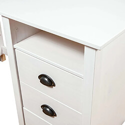 Helloshop26 Bureau table poste de travail meuble d'ordinateur informatique étude Hill 150 x 50 x 74 cm bois de pin solide blanc 02_0023861 pas cher