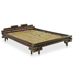 vidaXL Cadre de lit sans matelas marron foncé bambou 140x200 cm