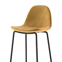 Avis Rendez Vous Deco Chaise de bar Henrik en velours jaune 75 cm (lot de 2)