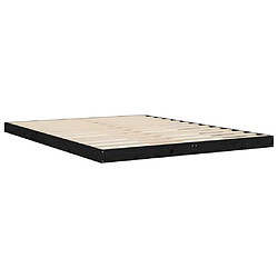 Avis vidaXL Cadre de lit sans matelas noir 150x200 cm bois de pin massif