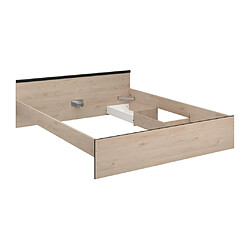 Acheter Vente-Unique Lit avec rangements 160 x 200 cm - 2 tiroirs et 1 niche - Coloris : Naturel - PABLO