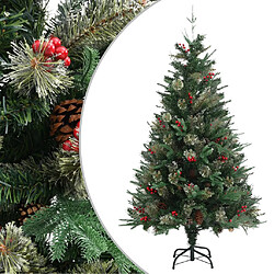 vidaXL Sapin de Noël avec pommes de pin Vert 150 cm PVC et PE