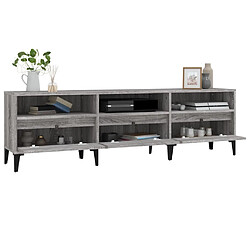 Maison Chic Meuble TV scandinave gris - Banc TV pour salon Sonoma 150x30x44,5 cm bois d'ingénierie -MN83193 pas cher