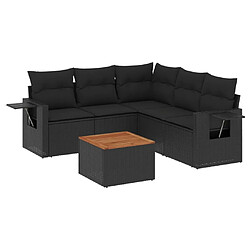 Maison Chic Salon de jardin 6 pcs avec coussins | Ensemble de Table et chaises | Mobilier d'Extérieur noir résine tressée -GKD23297