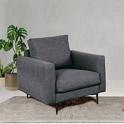 MAISON AUBERTIN Fauteuil Caruso Tissu Gris foncé 1 Place