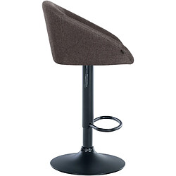 Decoshop26 Tabouret de bar assise pivotante à 360° hauteur réglable en tissu gris foncé piètement en métal noir 10_0004773 pas cher