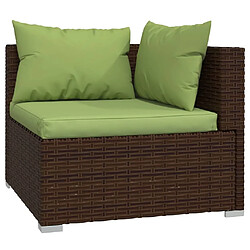 Maison Chic Salon de jardin 10 pcs + coussins - Mobilier/Meubles de jardin - Table et chaises d'extérieur Marron Résine tressée -MN65852 pas cher