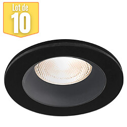 BRAYTRON Lot de 10 supports de spots encastrables rond noir IP54