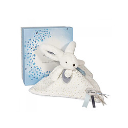 Doudou plat Happy glossy blanc - Doudou et compagnie