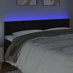 Avis Maison Chic Tête de lit scandinave à LED,meuble de chambre Noir 160x5x78/88 cm Velours -MN87413