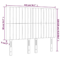 vidaXL Têtes de lit 4 pcs Bleu 72x5x78/88 cm Tissu pas cher