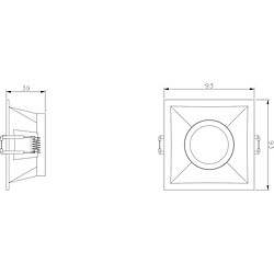 KNIGHTSBRIDGE Dipa Single Tilt Square Anti-Glare Downlight Blanc - DIB1TSW