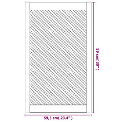 vidaXL Portes d'armoires en treillis 2 pcs 59,5x99 cm pin massif pas cher