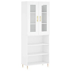 vidaXL Buffet haut Blanc 69,5x34x180 cm Bois d'ingénierie