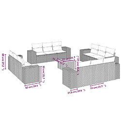 Avis Maison Chic Salon de jardin avec coussins 13 pcs | Ensemble de Table et chaises | Mobilier d'Extérieur beige résine tressée -GKD11492