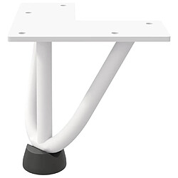 Acheter vidaXL Pieds de table en forme d'épingle à cheveux 4 pcs blanc 10 cm