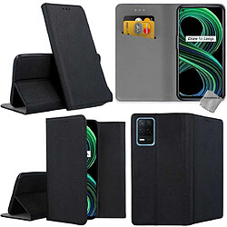 Acheter Htdmobiles Housse etui portefeuille avec coque intérieure en silicone pour Realme 8 5G + verre trempe - NOIR MAGNET