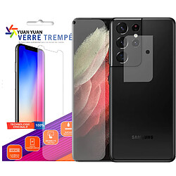 Verre trempé pour Samsung Galaxy S21 Ultra + Verre Trempé Camera Arrière Protecteur- 9H Film Protection en Verre Trempé -Visiodirect-