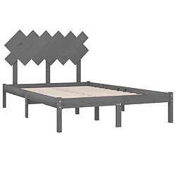 Acheter Maison Chic Lit adulte - Lit simple Cadre de lit,Structure du lit Contemporain Gris 120x200 cm Bois massif -MN13731