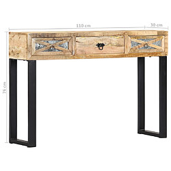 vidaXL Table console 110 x 30 x 76 cm Bois de manguier massif pas cher