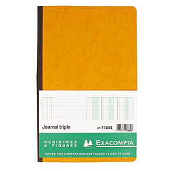 Registre standard Exacompta piqûre journal 3 colonnes 7780 32 x 19,5 cm