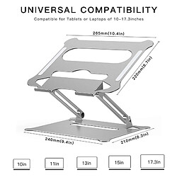 Acheter Support D'ordinateur Portable De Bureau Réglable Pliable En Aluminium Tablette Pour Ordinateur Portable Riser Argent