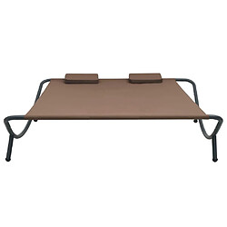 Maison Chic Chaise longue d'extérieur| Bain de soleil Relax | Transat Tissu Marron -GKD95480