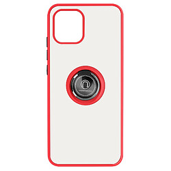 Avizar Coque Samsung Galaxy A03 Bi-matière Bague Métallique Support Vidéo Rouge