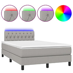 vidaXL Sommier à lattes de lit matelas LED Gris clair 120x200 cm Tissu