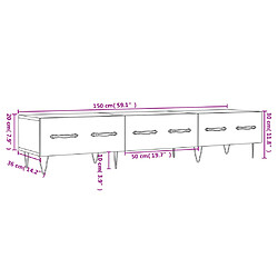 vidaXL Meuble TV gris béton 150x36x30 cm bois d'ingénierie pas cher