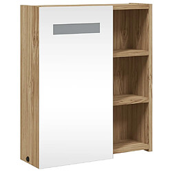 Acheter Maison Chic Armoire de salle de bain,Meuble de rangement,Meuble haut à miroir avec LED chêne 45x13x52 cm -GKD251464