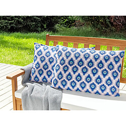 Beliani Lot de 2 coussins CERIANA 40 x 60 cm Bleu