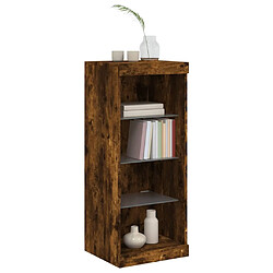 Acheter Maison Chic Commode Buffet - Meuble de rangement avec lumières LED chêne fumé 41x37x100 cm -GKD98778