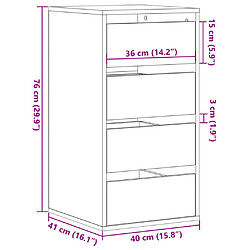 vidaXL Commode d'angle chêne marron 40x41x76 cm bois d'ingénierie pas cher