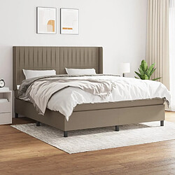 vidaXL Sommier à lattes de lit avec matelas Taupe 160x200 cm Tissu