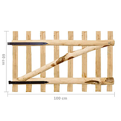 vidaXL Portillon simple de clôture Bois de noisetier 100x60 cm pas cher