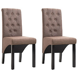 Maison Chic Lot de 2 Chaises à manger,Chaise pour cuisine,Solide Structure marron tissu -MN98682