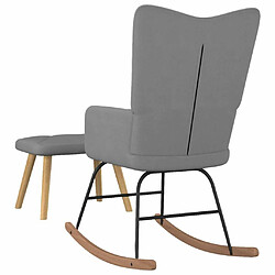 Acheter Maison Chic Chaise à bascule avec repose-pied | Fauteuil Relax Gris foncé Tissu -GKD54148